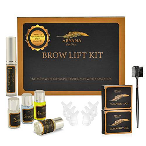 ARYANA NEW YORK Eyebrow Lamination Kit | At Home DIY Perm For Your Brows | Instant Professional Lift For Fuller Eyebrows | Brow Brush And Micro Brushes Added