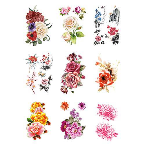 Half Arm Size Fake Temporary Tattoo Sticker Flowers for Woman