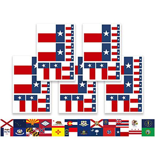 JBCD 5 Pcs Alabama Flag Tattoos AL Flag Stickers Face Tattoos, State Tattoos Temporary Decorations Suitable for Sports Event and Party