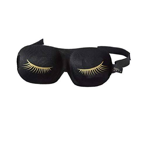 Bucky Ultralight & Comfortable Contoured Sleep Eye Mask, Gold Eyelash, One Size,5824