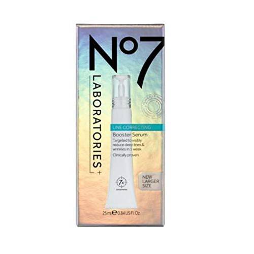 No7 Laboratories Line Correcting Booster Serum - Potent Collagen Peptide Serum for Fine Lines and Wrinkles - Moisturizing Formula for All Aging Skin Types (25 ml)