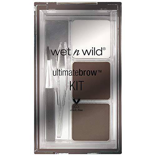 Wet N Wild Ultimate Eyebrow Makeup Kit, Eyebrow Powder Dark Brown, Brow Hair Removal Tweezers, Wax, Brush