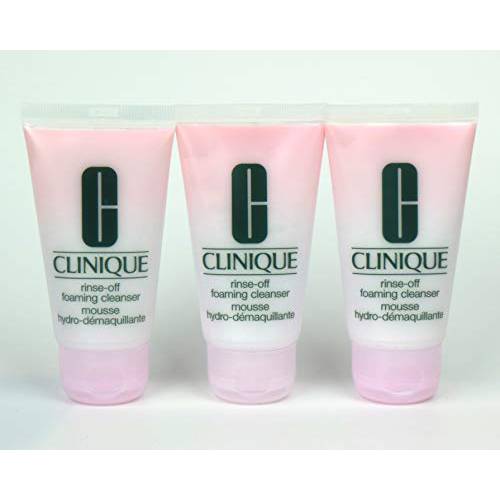 Pack of 3 x Clinique Rinse Off Foaming Cleanser 1.7 oz each, Mini Size Unboxed