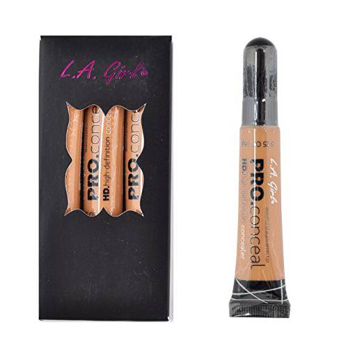 L.A. Girl 3 pcs Pro Coneal HD High Definiton Concealer 0.25 Oz GC980, Cool Tan, 16 Ounce