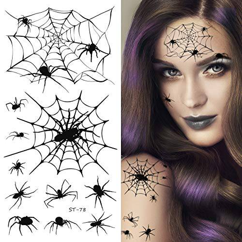 Supperb® Temporary Tattoos - Spider Webs Halloween Face Tattoos