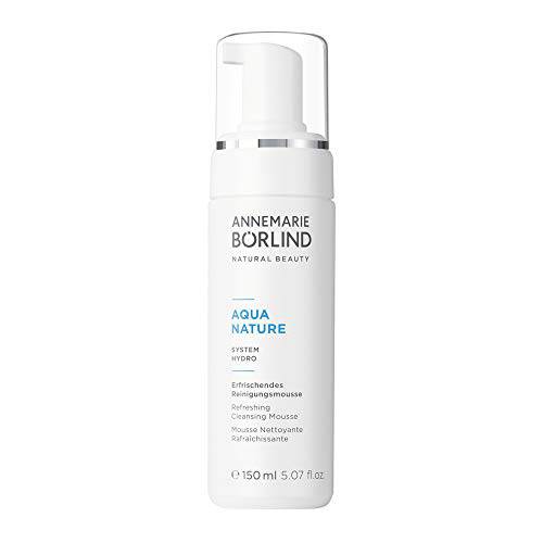 ANNEMARIE BÖRLIND - AQUANATURE Refreshing Cleansing Mousse - Aloe and Hyaluronic Acid Vegan Natural Facial Wash - Removes Impurities and Makeup with Mild Tensides - 1.69 Fl. Oz.
