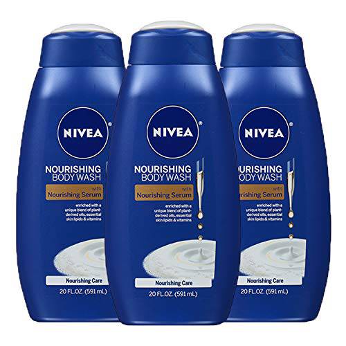 NIVEA Nourishing Care Body Wash with Serum, Pack of 3, 20 Fl Oz