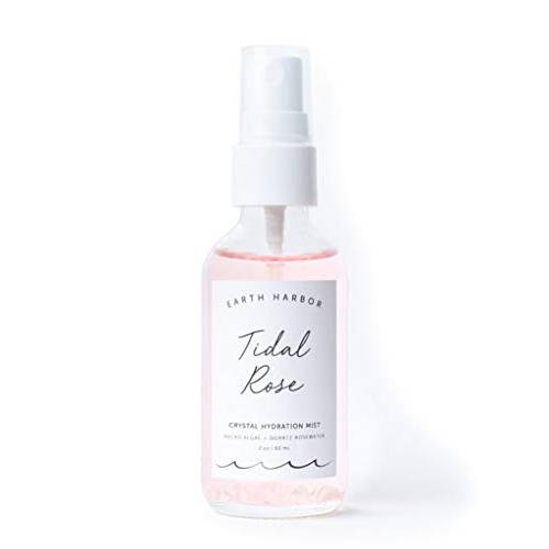 Earth Harbor | Tidal Rose Crystal Hydration Toner - Soothes Inflammation & Tones | Rose Water + Rose Quartz + White Tea | 100% Natural & Cruelty-Free | 2 fl oz