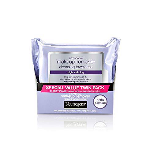 Neutrogena Night Calming Makeup Remover Cleansing Towelettes - 25 ct - 2 pk