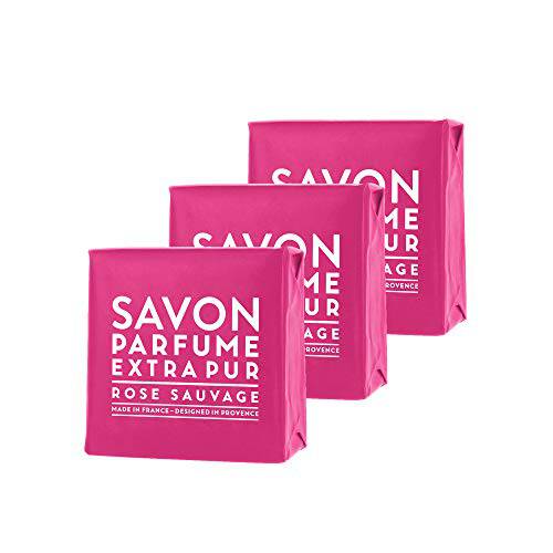 Compagnie de Provence Extra Pure Savon Marseille - Wild Rose - Value Pack Set of 3 x 3.4 Ounce Bars - Made in France