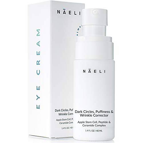 NAELI Eye Cream for Dark Circles, Puffiness & Wrinkles with Anti Aging Apple Stem Cell & Peptide Complex - Reduces Fine Lines, Diminishes Bags & Restores Under Eye, 1.4 oz