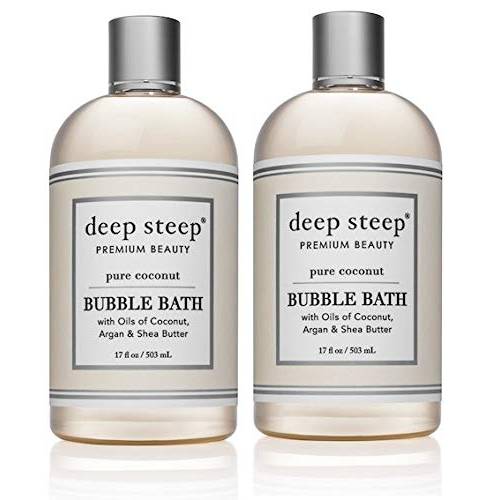 Deep Steep Bubble Bath Pure Coconut, 17 Ounces (Pack of 2)