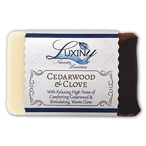 Natural Soap Bar Luxiny Cedarwood & Clove Handmade Body Soap and Bath Soap Bar is Palm Oil Free, Moisturizing Vegan Castile Soap with Essential Oil for All Skin Types Including Sensitive Skin (Single)