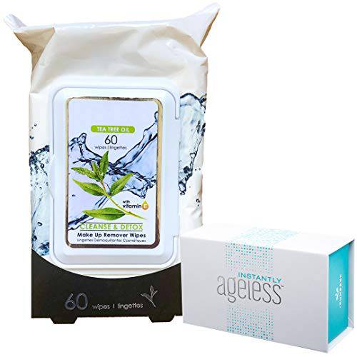 Instantly Ageless Jeunesse 25 Vials W/ FREE Quest Skin Care Tea Tree Oil Makeup Wipes 25 Vial Box Set with FREE Quest Skin Care Tea Tree Oil Makeup Wipes
