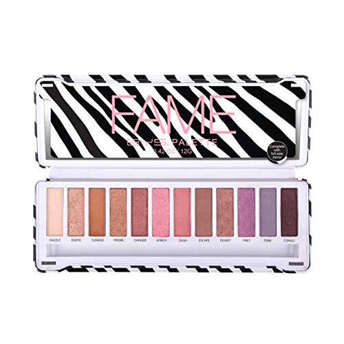 BYS Women’s 12-Piece Eye Shadow Palette, Easy Blendable Eye Pigments with Applicator, Fame