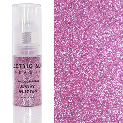 Pink - 30 Grams Loose Glitter Spray - Holographic Glitter Spray - Cosmetic Grade - Makeup Face Body Nail Festival Rave Beauty Craft (Pink)