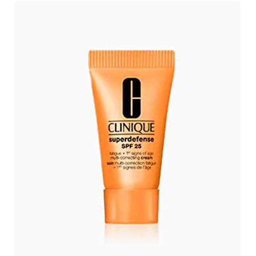 Clinique Superdefense Broad Spectrum SPF 25 Fatigue + 1st Signs of Age Multi-Correcting Cream, Very Dry to Dry Combination, Trial Size Mini 0.24 fl oz / 7 ml