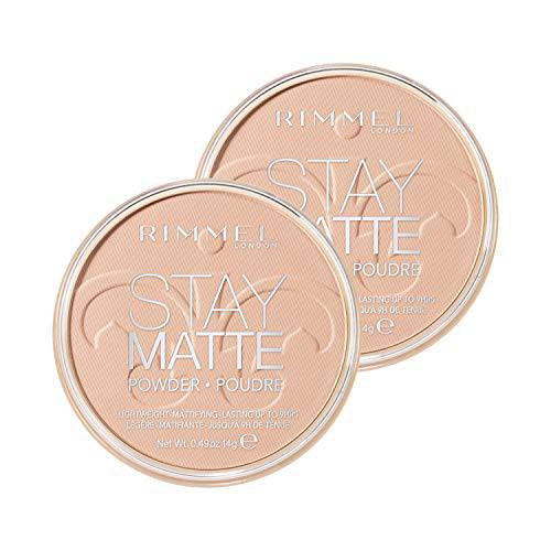 Rimmel Stay Matte Pressed Powder, Natural, 0.49 Ounce 2 Count (Pack of 1)