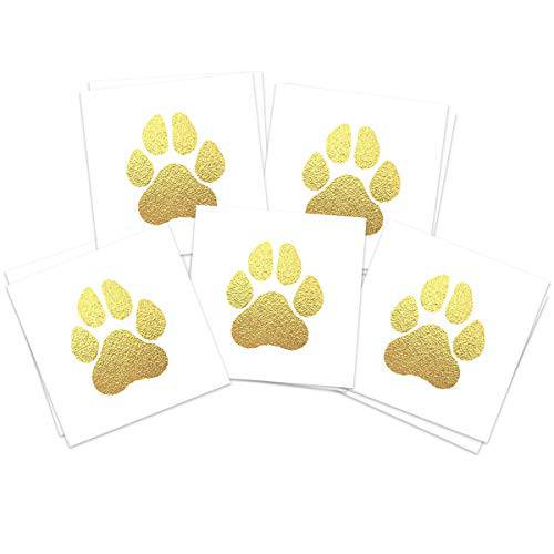 Gold Paw Print Temporary Tattoos (10 pack) | Skin Safe | MADE IN THE USA| Removable