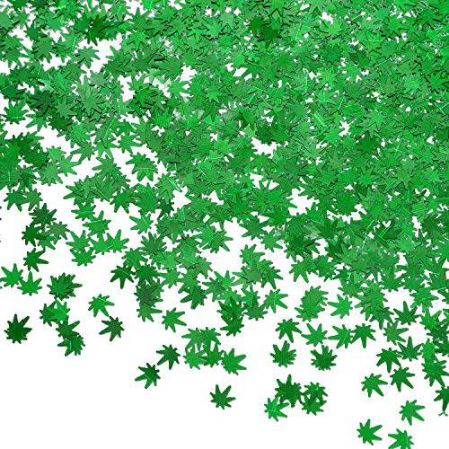 20 Grams Weed Leaf Glitter Festival Pot Leaves Nail Body Art Decoration for DIY Festival Makeup Accessories (Green)