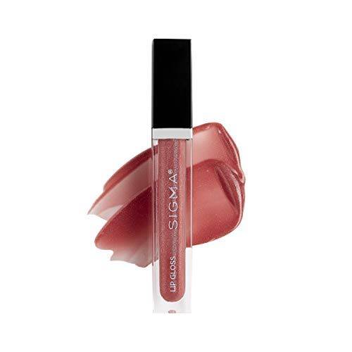 Sigma Beauty Moisturizing Smooth Tinted Lip Gloss Shimmer - Pale Pink Shimmer - Moisturizing, High Shine, Non Sticky Lip Gloss - Wear Alone or Over Lipstick - Lilac Wine