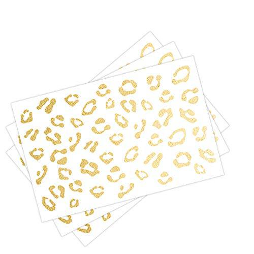Gold Cheetah Print (3-Pack) Temporary Tattoos | Halloween Costume | Skin Safe