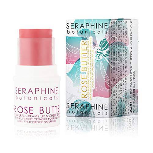 Seraphine Botanicals 91% Natural Creamy Lip & Cheek Stain Butter (Rose Butter)