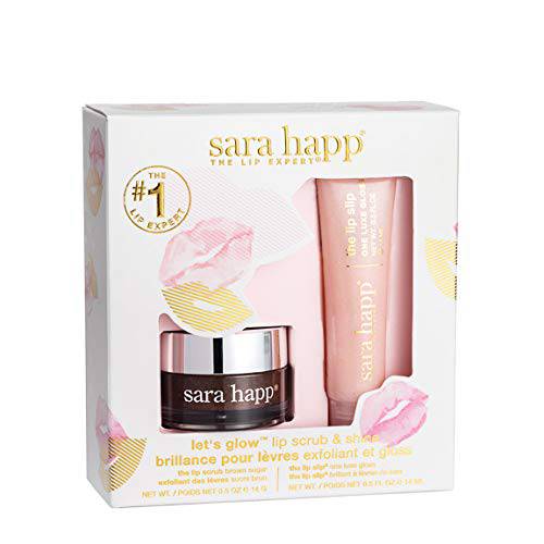 sara happ Let’s Glow Lip Scrub & Shine Kit: Brown Sugar Lip Scrub 0.5 oz & The Lip Slip One Luxe Gloss 0.5 oz