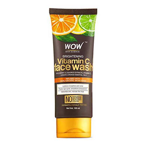 WOW Brightening Vitamin C Face Wash - No Parabens, Sulphate, Silicones, Color & Synthetic Fragrance - 100mL