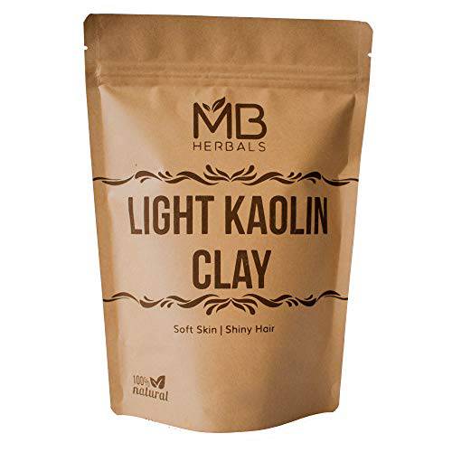 MB Herbals Light Kaolin Clay 1.1 Pound / 17.63 oz 500 Grams | for Face Pack | White Kaolin Clay