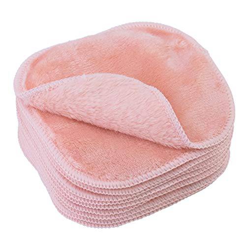 Polyte Premium Hypoallergenic Microfiber Fleece Makeup Remover and Facial Cleansing Cloth, 5 x 5 in, 10 Pack (Light Coral)