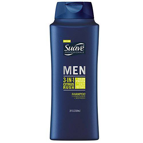 Suave Men 3 in 1 Shampoo Conditioner and Body Wash Citrus Rush 28 oz (Pack of 5)
