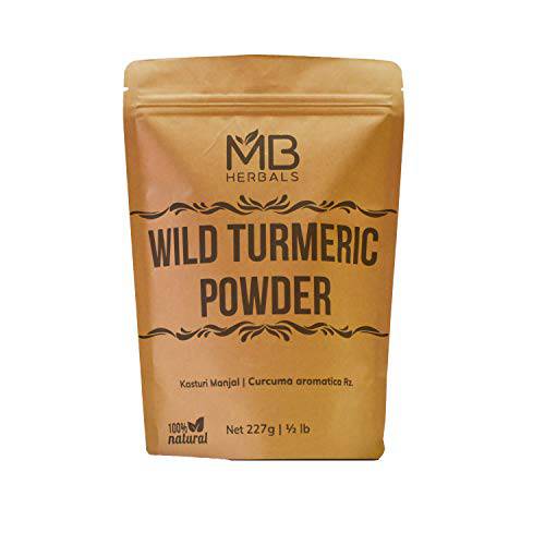 MB Herbals Wild Turmeric Powder 8 oz / 0.5 LB | Organic-Cultivated Kasturi Manjal| Amba Haldi | Kasturi Turmeric | No Preservatives | Chemical Free | for Face Packs & Face Mask