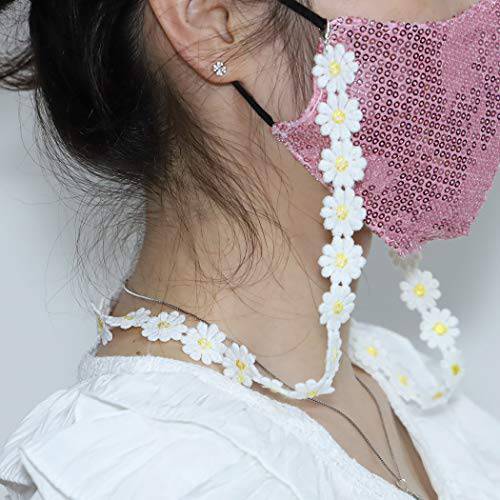 YienDoo Face Mask Small Daisy Chain Glasses Chain for Women and Girls (Yellow)