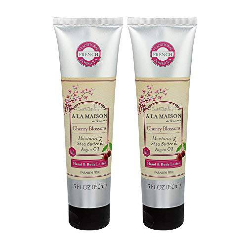 A LA MAISON Cherry Blossom Lotion for Dry Skin - Natural Hand and Body Lotion (2 Pack, 5 oz Bottle)