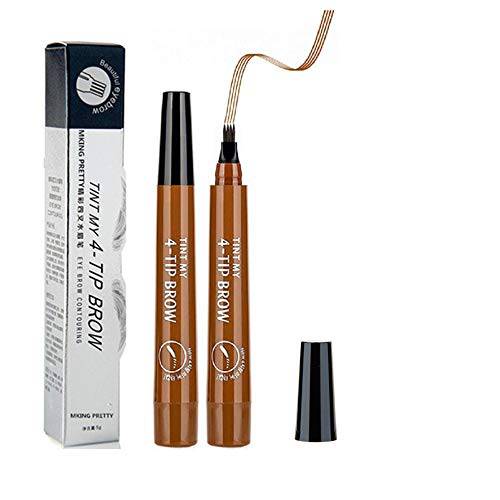 KKIN Eyebrow Tattoo Pen, Waterproof Eyebrow Pencil, Lasting Smudge-proof Natural Looking Brows Effortlessly with a 4 Micro-Fork Tip Applicator and Stays on All Day (03Red-brown)