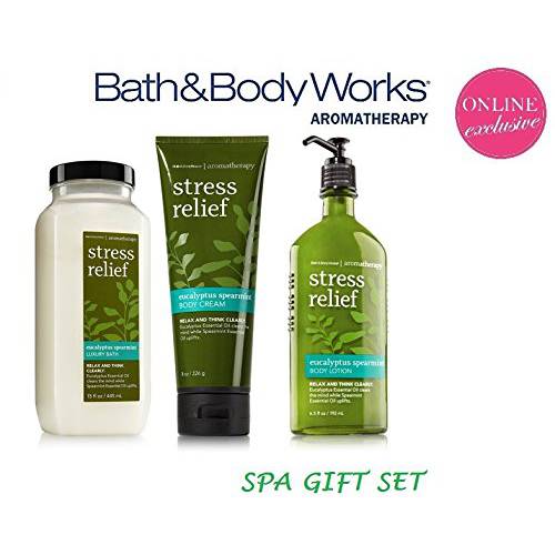 Bath & Body Works Eucalyptus Spearmint Deluxe Spa Set Aromatherapy Stress Relief Luxury Bath - Body Lotion & Body Cream