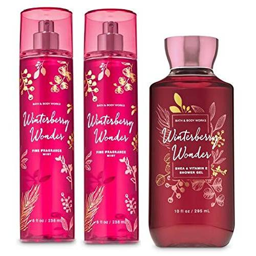Bath and Body Works WINTERBERRY WONDER - Value Pack 2 Fragrance Mist and 1 Shower Gel - Full Size