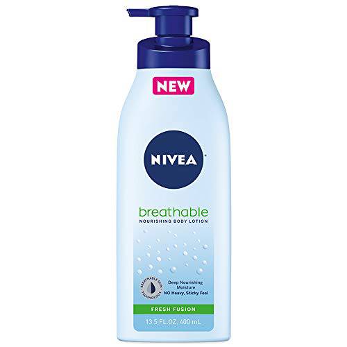 NIVEA Breathable Nourishing Body Lotion Fresh Fusion, Body Lotion for Dry Skin, 13.5 Fl Oz Pump Bottle
