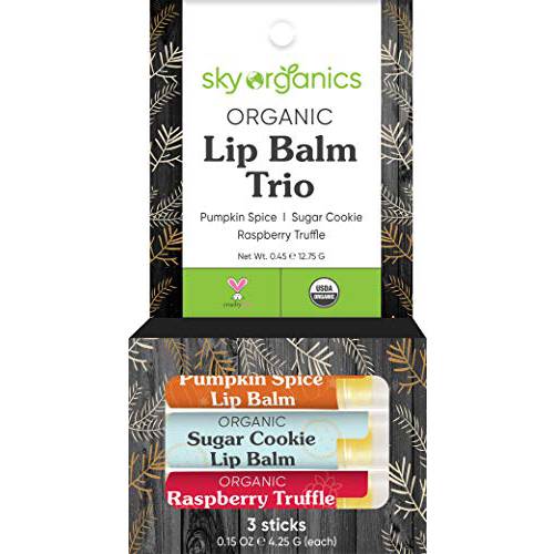 Sky Organics Organic Tropical Coconut Lip Balm With Beeswax for Lips, USDA Certified Organic to Moisturize, Soothe & Soften, 4pk.