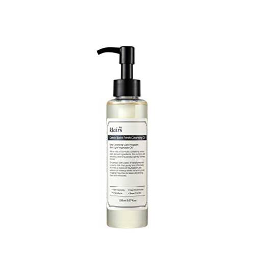 DearKlairs] Gentle Black Fresh Cleansing Oil, a light and spreadable texture, only 6 ingredients (5.07 Fl Oz)