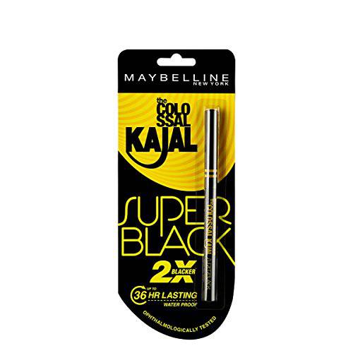 Maybelline New York New The Colossal Kajal - Super Black (2X Blacker) Waterproof 16Hours Intense.