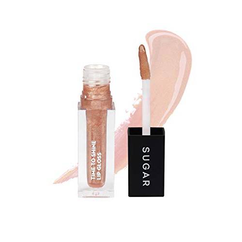 SUGAR Cosmetics Time To Shine Lip Gloss - 10 Princess Aurora (Golden beige with shimmer Sheer Gold Shimmer) Non-Sticky Formula , Jojoba Oil Infused