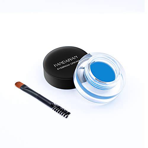 Blue Eyebrow Pomade Waterproof Brow Cream Long Lasting Eye Makeup - Longwear Sweat Resistant Smudge-proof Brows Filler with Eyebrows Brush Cosmetic for Women, 3g / 0.106 Oz (11 Blue)
