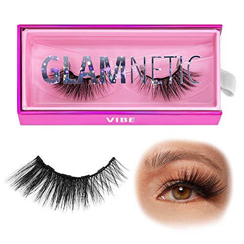 Glamnetic Magnetic Eyelashes - Vibe | Long Magnetic Lashes, 60 Wears Reusable Faux Mink Lashes, Dramatic, Cat Eye Winged - 1 Pair