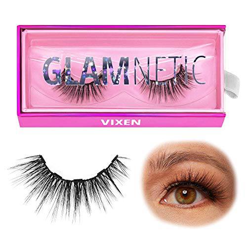 Glamnetic Magnetic Eyelashes - Vixen | Long Magnetic Lashes, 60 Wears Reusable Wispy Faux Mink Lashes, Dramatic Party Lashes - 1 Pair