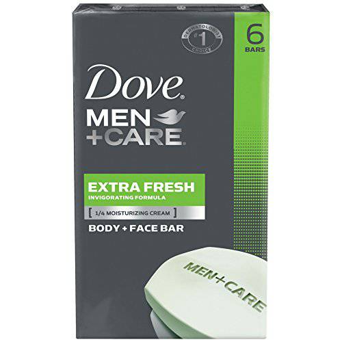 Dove Men+Care Body and Face Bar, Extra Fresh 4 Oz, 6 Bar (Pack of 2)