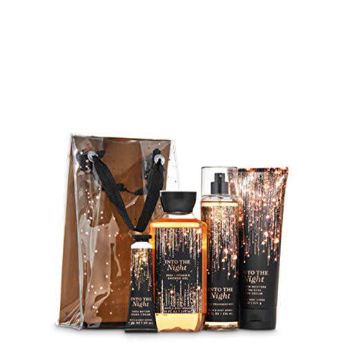 Bath and Body Works INTO THE NIGHT Gift Bag Set - Body Cream - Shower Gel - Hand Cream and Fine Fragrance Mist - Full Size