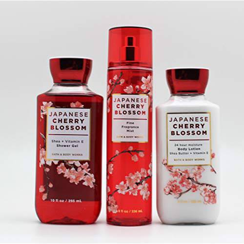 Japanese Cherry Blossom - 3 pc Bundle - Daily Trio - Shower Gel, Fine Fragrance Mist & Super Smooth Body Lotion