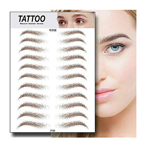 Aaiffey 4D Hair-like Authentic Eyebrows,Brown Imitation Ecological Lazy Natural Tattoo Eyebrow Stickers Waterproof for Woman Eyebrow Makeup Tools 11 Pair